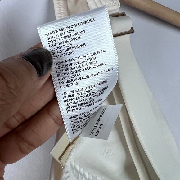 Michael Kors Women's Halter Top Grommet-Detail Bikini Set In Bone SZ S New - Picture 10 of 10